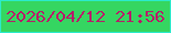 文字の大きさ：4、枠の色：2beacb、背景の色：35d661、文字の色：b61d69 無料ブログパーツのブログ時計