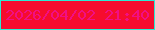 文字の大きさ：1、枠の色：2bead2、背景の色：f60c2e、文字の色：f10f84 無料ブログパーツのブログ時計