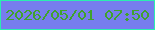 文字の大きさ：1、枠の色：2beeb0、背景の色：777dee、文字の色：40a22c 無料ブログパーツのブログ時計