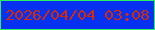 文字の大きさ：2、枠の色：2bf15f、背景の色：0631f1、文字の色：da2901 無料ブログパーツのブログ時計