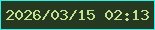 文字の大きさ：2、枠の色：2bf2e8、背景の色：273820、文字の色：c0e391 無料ブログパーツのブログ時計