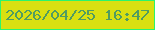 文字の大きさ：1、枠の色：2bf46c、背景の色：d9e011、文字の色：509c61 無料ブログパーツのブログ時計
