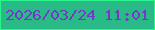 文字の大きさ：2、枠の色：2bf48a、背景の色：29ba88、文字の色：723ac7 無料ブログパーツのブログ時計