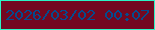 文字の大きさ：4、枠の色：2bf4c5、背景の色：730821、文字の色：034b8f 無料ブログパーツのブログ時計