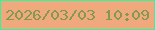 文字の大きさ：1、枠の色：2bf79d、背景の色：f0a87d、文字の色：829950 無料ブログパーツのブログ時計