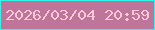 文字の大きさ：5、枠の色：2bf8ec、背景の色：bf7499、文字の色：fac6d9 無料ブログパーツのブログ時計