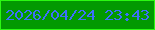 文字の大きさ：2、枠の色：2bf912、背景の色：029901、文字の色：3d70fa 無料ブログパーツのブログ時計