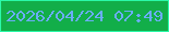 文字の大きさ：3、枠の色：2bf9a9、背景の色：12ae49、文字の色：6badf8 無料ブログパーツのブログ時計