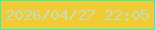 文字の大きさ：3、枠の色：2bfaac、背景の色：efcc35、文字の色：c6dfb9 無料ブログパーツのブログ時計