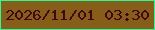 文字の大きさ：2、枠の色：2bfb96、背景の色：875e19、文字の色：400715 無料ブログパーツのブログ時計