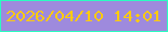文字の大きさ：3、枠の色：2bfcc0、背景の色：9e8add、文字の色：fbca10 無料ブログパーツのブログ時計