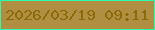 文字の大きさ：2、枠の色：2bfdae、背景の色：b08e42、文字の色：8c6909 無料ブログパーツのブログ時計