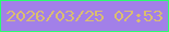 文字の大きさ：2、枠の色：2bfe70、背景の色：a280e8、文字の色：dbbe70 無料ブログパーツのブログ時計