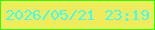 文字の大きさ：4、枠の色：2bff03、背景の色：efeb5b、文字の色：3bfdf9 無料ブログパーツのブログ時計