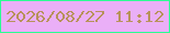 文字の大きさ：4、枠の色：2bff92、背景の色：eaaff7、文字の色：b7925a 無料ブログパーツのブログ時計