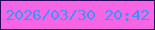 文字の大きさ：1、枠の色：2c015a、背景の色：f665e3、文字の色：3a92fa 無料ブログパーツのブログ時計