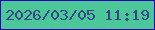 文字の大きさ：3、枠の色：2c01b5、背景の色：4cc79a、文字の色：364884 無料ブログパーツのブログ時計