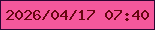 文字の大きさ：4、枠の色：2c0632、背景の色：f5589c、文字の色：660710 無料ブログパーツのブログ時計