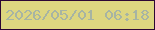 文字の大きさ：2、枠の色：2c0634、背景の色：ddd680、文字の色：a7b4a3 無料ブログパーツのブログ時計