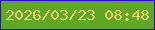 文字の大きさ：4、枠の色：2c06de、背景の色：60a723、文字の色：e9d071 無料ブログパーツのブログ時計