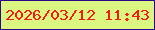 文字の大きさ：2、枠の色：2c098b、背景の色：dcf781、文字の色：f51b18 無料ブログパーツのブログ時計