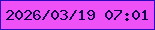 文字の大きさ：3、枠の色：2c09bd、背景の色：ee51f6、文字の色：13004d 無料ブログパーツのブログ時計