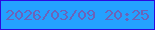 文字の大きさ：2、枠の色：2c09de、背景の色：24a1ff、文字の色：6b63b9 無料ブログパーツのブログ時計