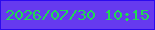 文字の大きさ：3、枠の色：2c0aee、背景の色：663aef、文字の色：20db52 無料ブログパーツのブログ時計