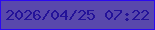 文字の大きさ：1、枠の色：2c0af0、背景の色：5948ac、文字の色：241299 無料ブログパーツのブログ時計