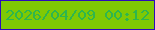文字の大きさ：2、枠の色：2c0bba、背景の色：7fc904、文字の色：2eb64d 無料ブログパーツのブログ時計