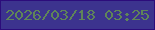 文字の大きさ：4、枠の色：2c0c7b、背景の色：3c338e、文字の色：5f8558 無料ブログパーツのブログ時計