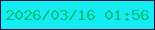 文字の大きさ：3、枠の色：2c0d38、背景の色：14ecf1、文字の色：03c281 無料ブログパーツのブログ時計