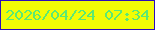 文字の大きさ：1、枠の色：2c0dbb、背景の色：f2fc06、文字の色：5be973 無料ブログパーツのブログ時計