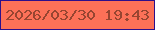 文字の大きさ：2、枠の色：2c0f8b、背景の色：fc7158、文字の色：974531 無料ブログパーツのブログ時計