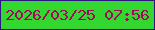 文字の大きさ：2、枠の色：2c1583、背景の色：34d630、文字の色：a20a5e 無料ブログパーツのブログ時計