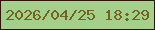 文字の大きさ：5、枠の色：2c1609、背景の色：a5d08b、文字の色：776120 無料ブログパーツのブログ時計
