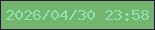 文字の大きさ：5、枠の色：2c1640、背景の色：73b56c、文字の色：8be3b3 無料ブログパーツのブログ時計