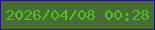 文字の大きさ：2、枠の色：2c1675、背景の色：486d34、文字の色：4fc025 無料ブログパーツのブログ時計