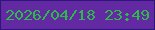 文字の大きさ：2、枠の色：2c1679、背景の色：6329a2、文字の色：2eba4a 無料ブログパーツのブログ時計