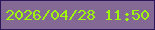 文字の大きさ：2、枠の色：2c175d、背景の色：856995、文字の色：9ff608 無料ブログパーツのブログ時計