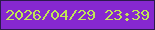 文字の大きさ：4、枠の色：2c1a4d、背景の色：8628cf、文字の色：c0e656 無料ブログパーツのブログ時計