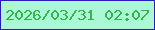 文字の大きさ：3、枠の色：2c1aba、背景の色：abf8d5、文字の色：31b54c 無料ブログパーツのブログ時計