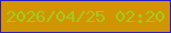 文字の大きさ：5、枠の色：2c1bc7、背景の色：d29502、文字の色：a0cb23 無料ブログパーツのブログ時計
