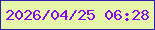 文字の大きさ：1、枠の色：2c1fa8、背景の色：e5f5a9、文字の色：830ae4 無料ブログパーツのブログ時計