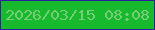文字の大きさ：1、枠の色：2c209e、背景の色：17ba2c、文字の色：77cd77 無料ブログパーツのブログ時計