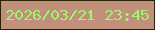 文字の大きさ：5、枠の色：2c2100、背景の色：c1907a、文字の色：9ef56e 無料ブログパーツのブログ時計