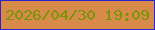 文字の大きさ：4、枠の色：2c21ca、背景の色：d88a4a、文字の色：769508 無料ブログパーツのブログ時計