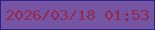 文字の大きさ：4、枠の色：2c2286、背景の色：7555a1、文字の色：942952 無料ブログパーツのブログ時計