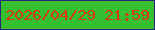 文字の大きさ：5、枠の色：2c247c、背景の色：34bf30、文字の色：dc3818 無料ブログパーツのブログ時計