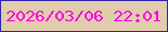 文字の大きさ：3、枠の色：2c24ad、背景の色：e2ccae、文字の色：f802dc 無料ブログパーツのブログ時計